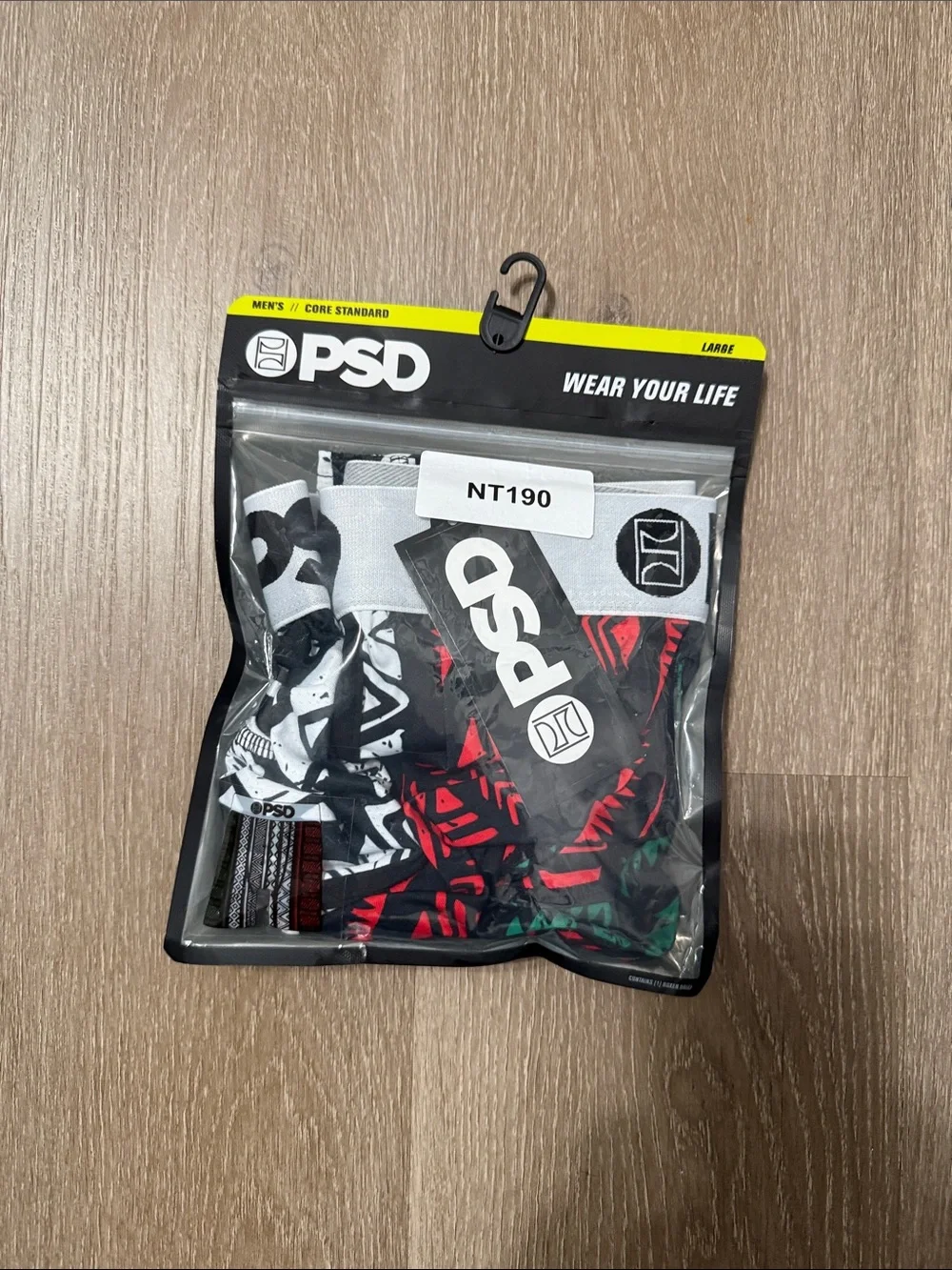 PSD Tropical Briefs Pack in Black, White & Red